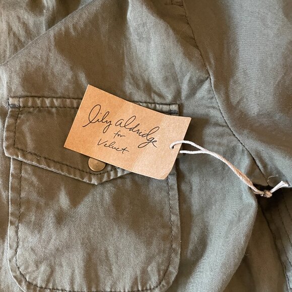 Lily Aldridge For Velvet by Graham & Spencer | Army Green  Field Jacket Sz Large - Picture 3 of 16